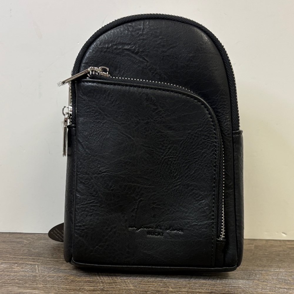 🖤 Inicat Black Vegan Leather Mini Backpack / Sling Crossbody Bag 🖤